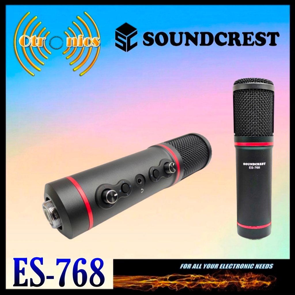 Desktop USB Microphone Condenser Soundcrest ES-768 Mic Studio stand Condenser Microphone Cardiod