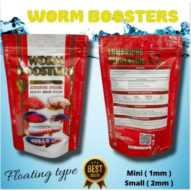 Makanan Ikan Hias Chana Predator Healty Immune System WORM BOOSTERS RED 100GR