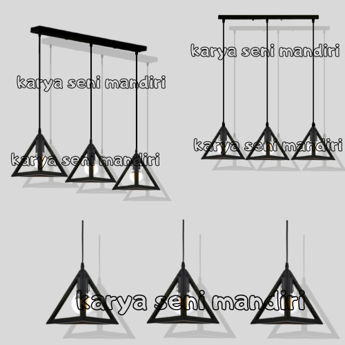lampu gantung hias plafon cabang 3 tipe 022