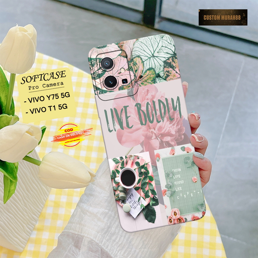Case Vivo Y75 / T1 5G  Terbaru - Fashion Case Aesthetic - Casing Hp  Vivo Y75 / T1 5G - Soft Case  V