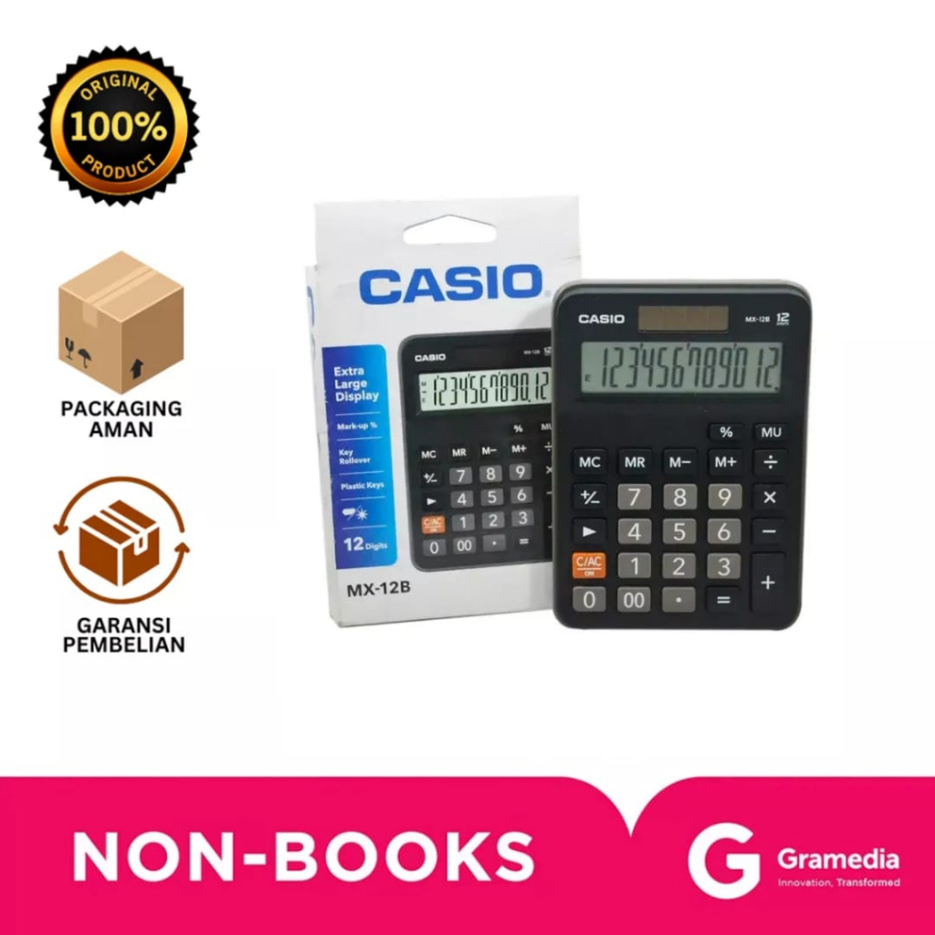 

Gramedia Bali - CASIO CALCULATOR MX-12B BLACK