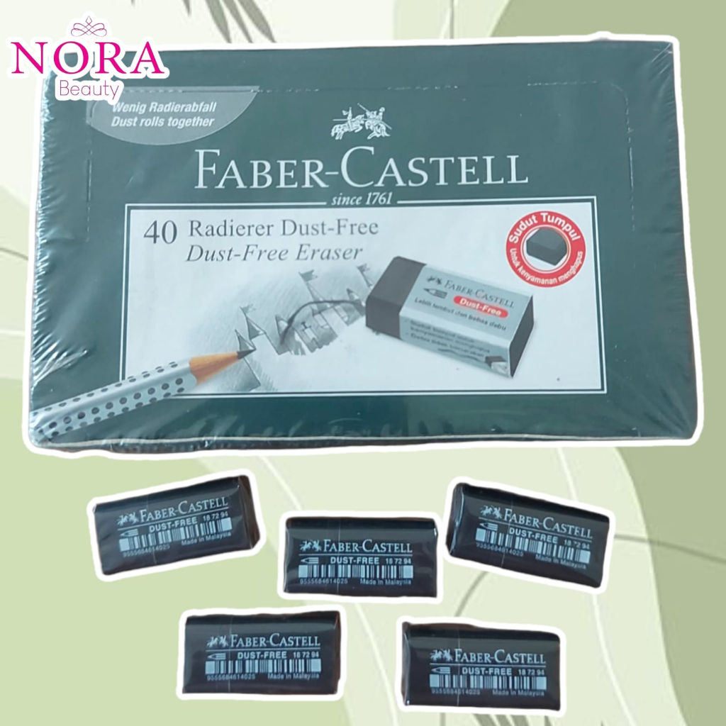 

BACK TO SCHOOL - Penghapus Pensil Fber Cstell Hitam Putih 5pcs //murah