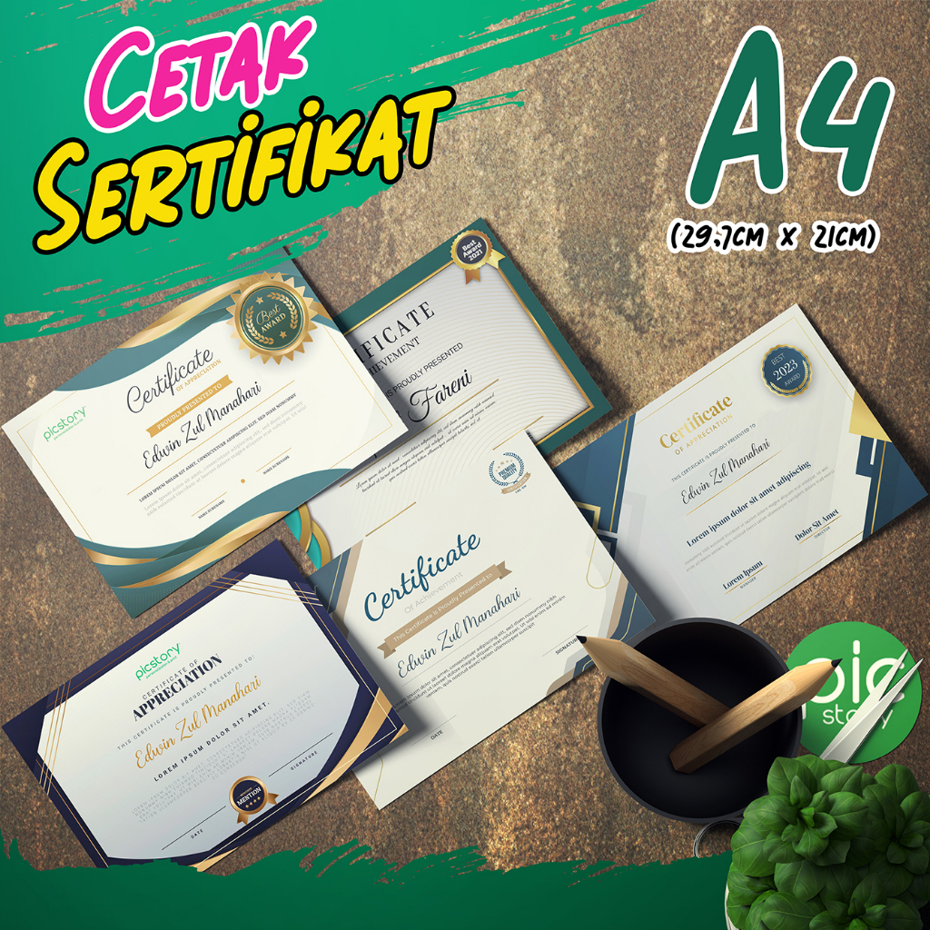 

Cetak Sertifikat Murah / Piagam Penghargaan Custom Murah Berkualitas