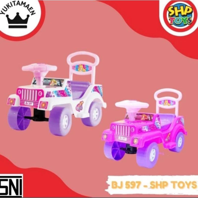 Mainan mobil anak princess car barbie dorong musik SHP BJ597 BJ 597
