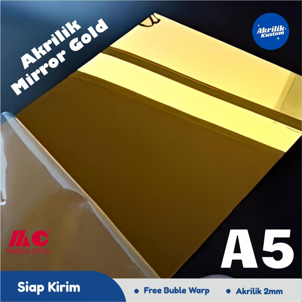 Akrilik Lembaran Gold | Akrilik Mirror Gold A5 2mm