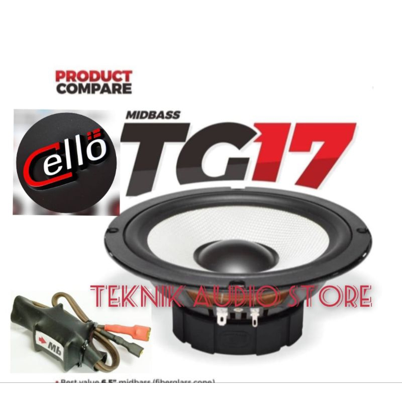 Speaker Midbass Cello TG17 include Crossover Midbass Original Dari Cello