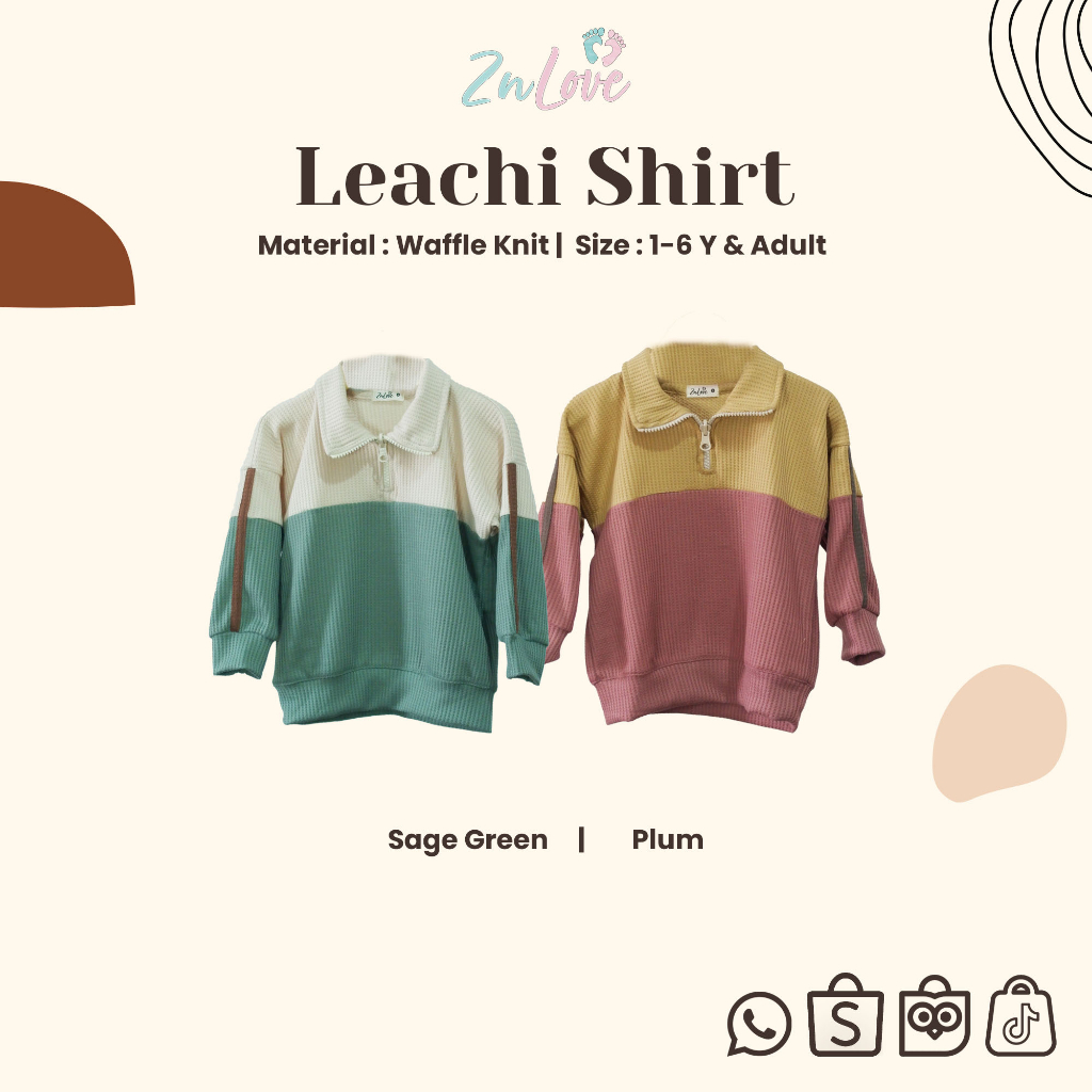ZNLOVE - LEACHI SHIRT - SWEATER ANAK - SWEATER SHIRT ANAK - SWEATER DEWASA - BAJU COUPLE IBU ANAK