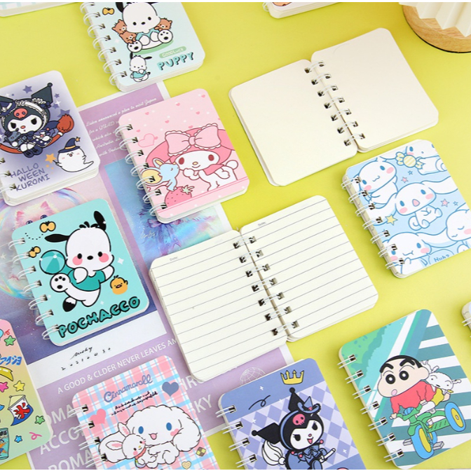 

Buku Tulis Mini Notebook A7 Spiral | Buku Catatan Motif Lucu Sanrio (Melody, Kuromi, Cinnamoroll, Pocchacco)