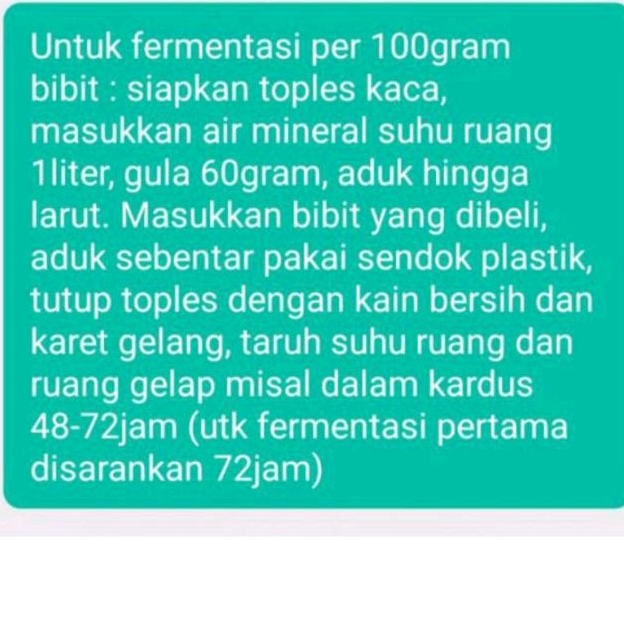 BIBIT WATER KEFIR KRISTAL ALGA JEPANG 25-100GR