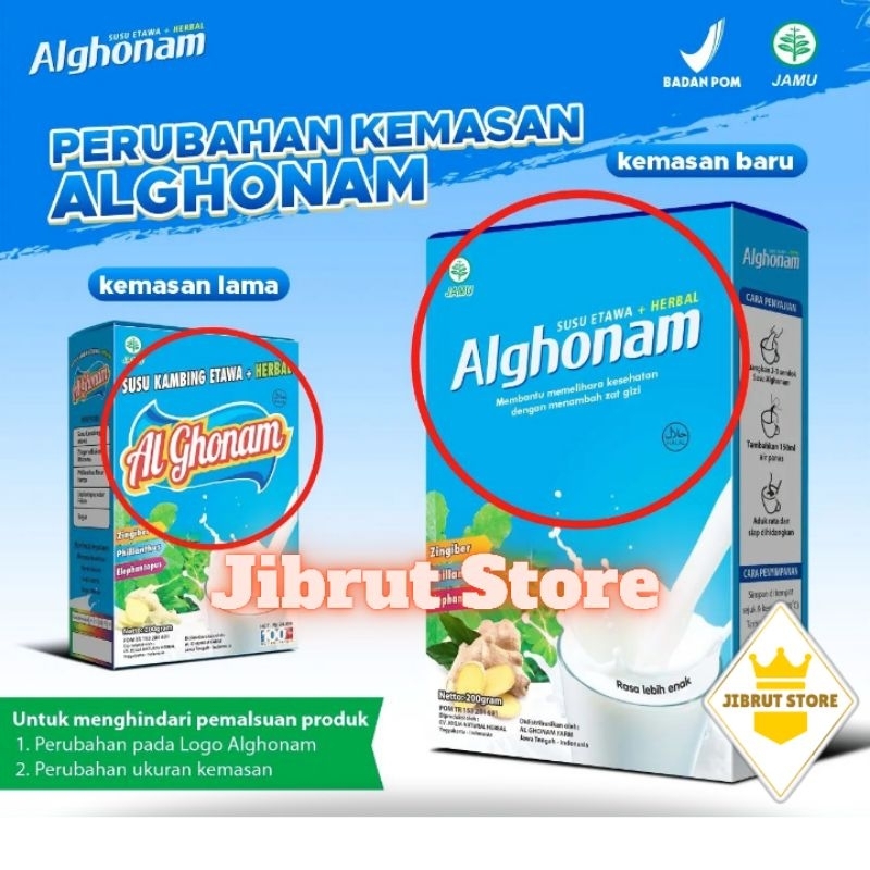 

AL GHONAM SUSU KAMBING ETAWA BUBUK PLUS HERBAL ALGHONAM