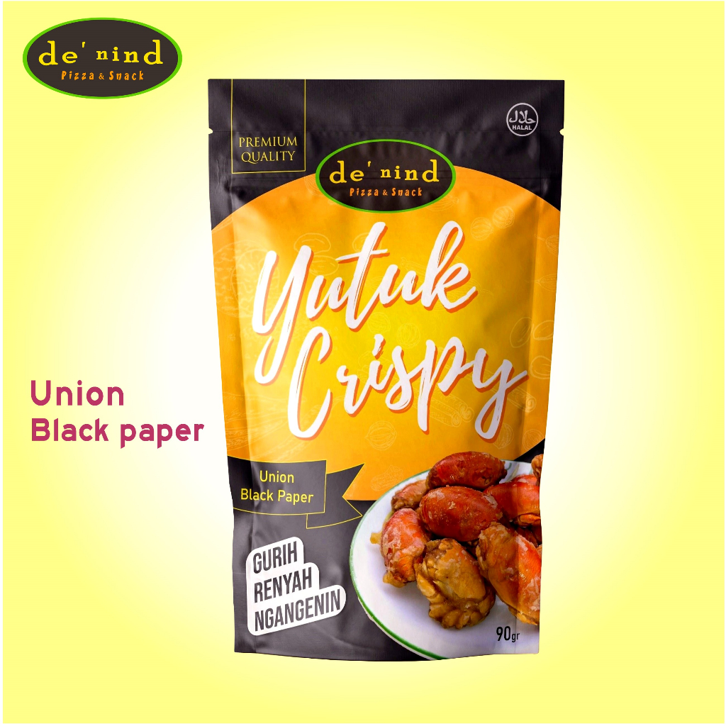 

de'nind snack Yutuk Crispy cemilan Gurih Renyah Rasa Union Black paper