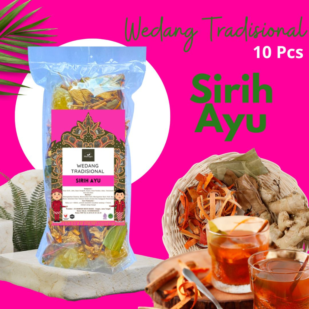 

PACK Wedang SIRIH AYU Rempah Asli Lengkap Gula Batu Khas Mamigus 10Pcs