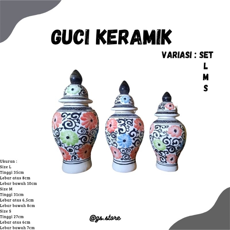 Guci Keramik / Vas / Pot / Hiasan Rumah / Hiasan Kantor