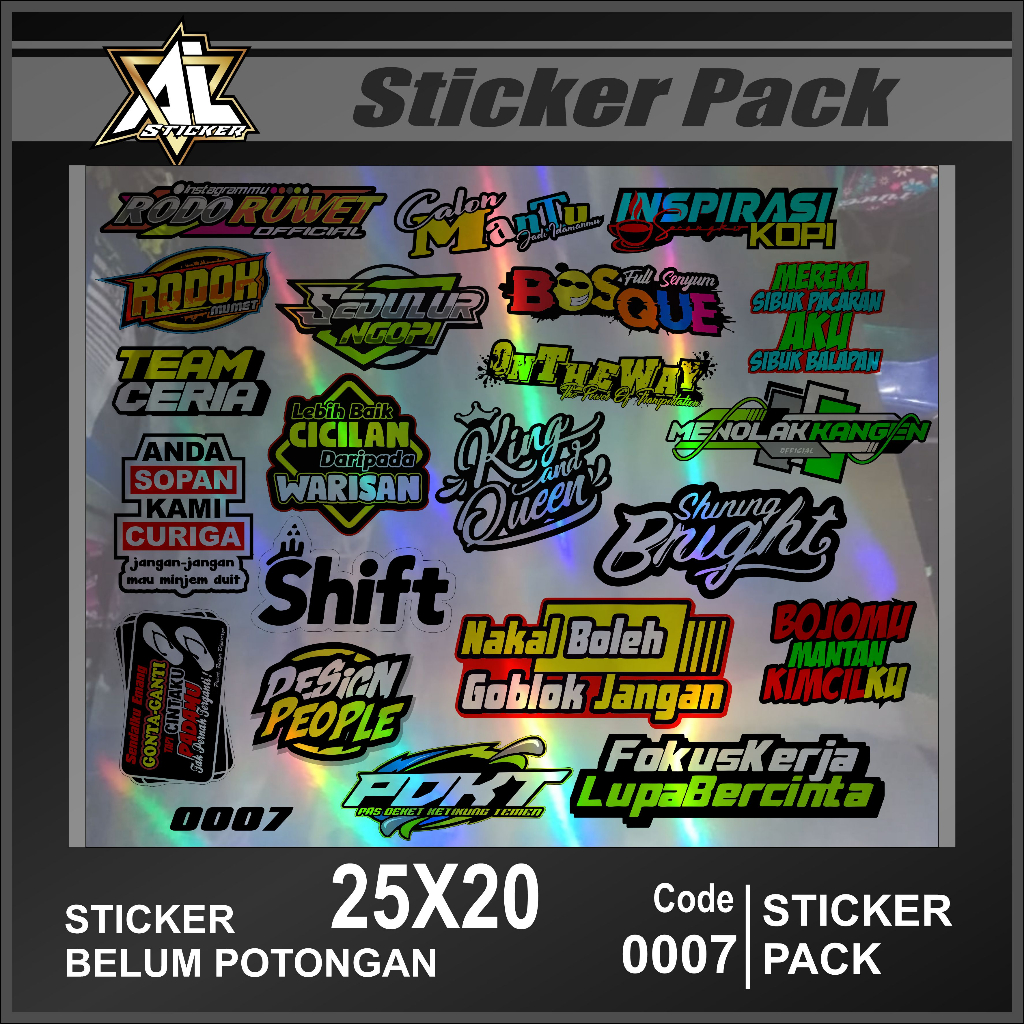 SP 0007 ALIN STICKER PACK LOGO RACING INSPIRASI KOPI, RODOL RUWET NEW