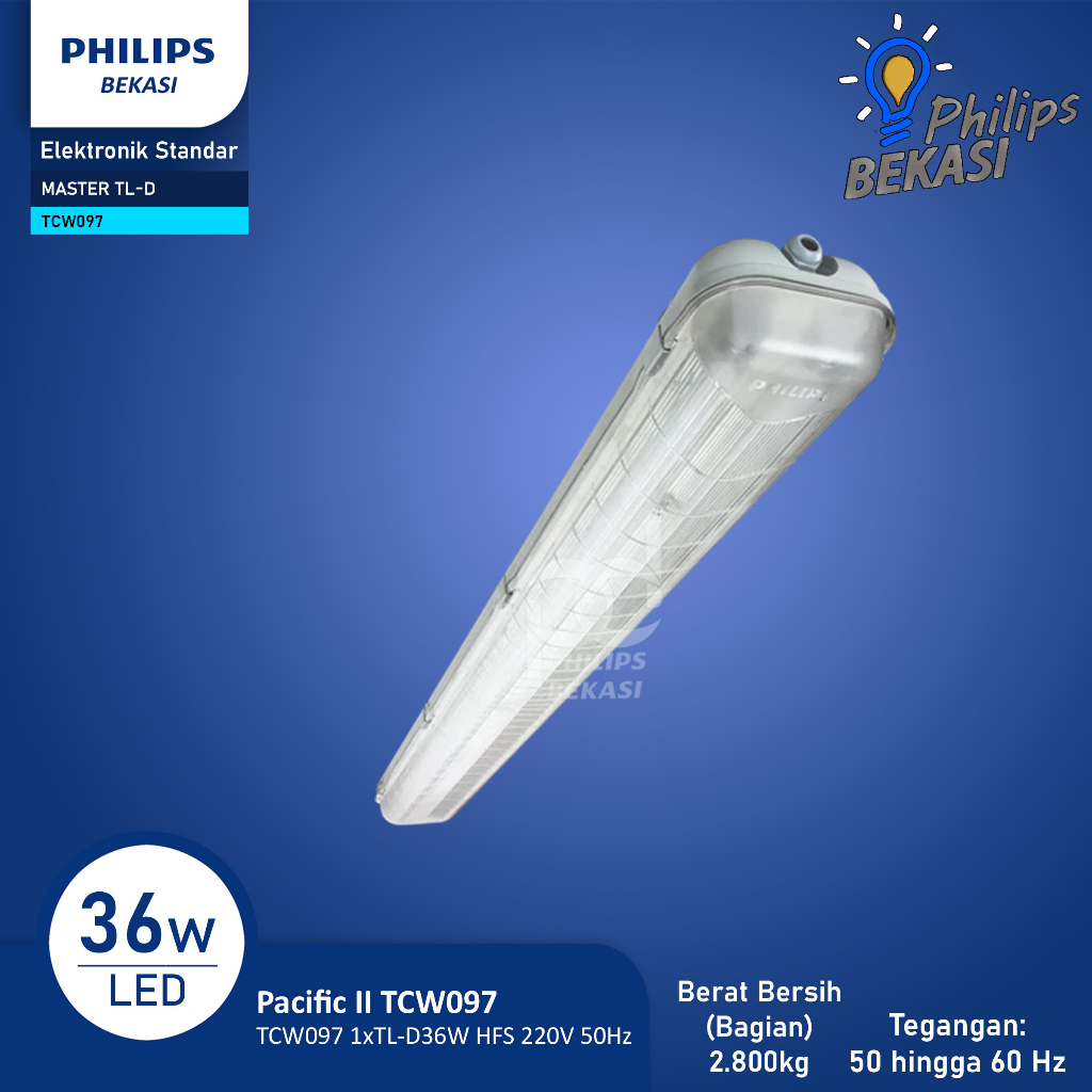 Philips Lampu Weatherproof TCW097 1xTL-D 36 Watt 220V IP65