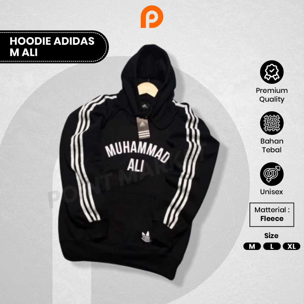 JAKET SWEATER HOODIE ADIDAS MUHAMMAD ALI PRIA WANITA FULL TAG REALPICT
