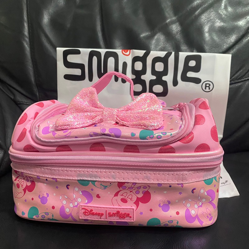 Smiggle Lunch Box Bag Double Decker Disney Minnie Mouse Pink Disney Edition / Tempat Kotak Makan Ana