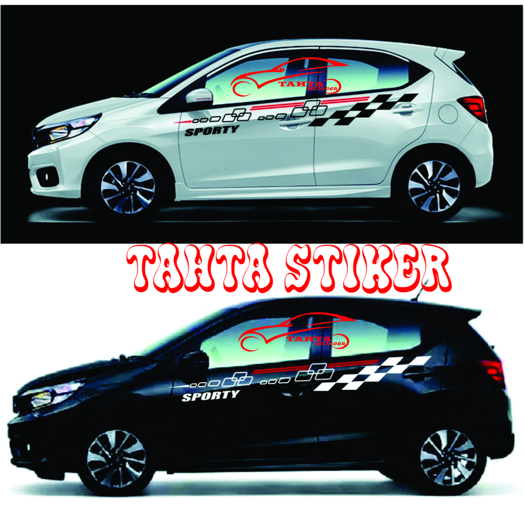 Promo Stiker Mobil Brio rs satya racing lis aksesoris sticker body samping terbaru
