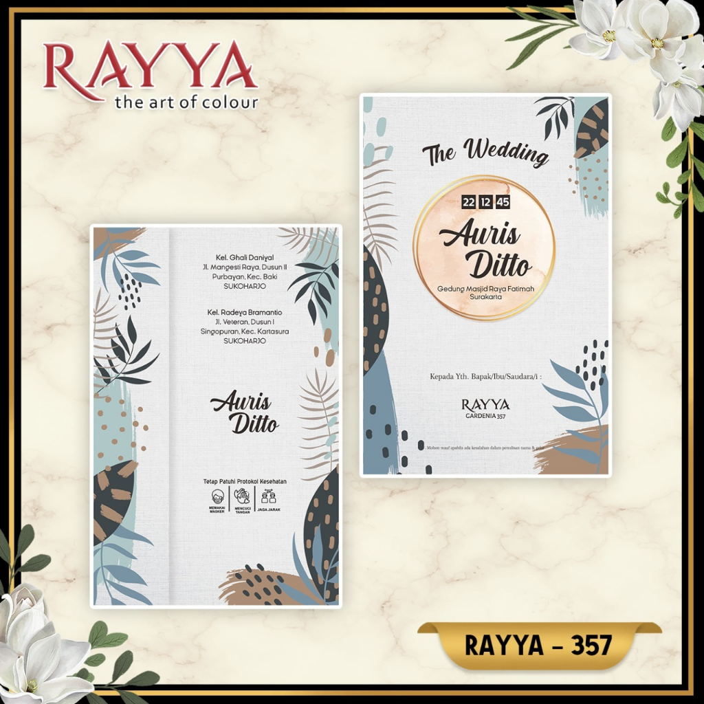 Blangko undangan pernikahan RAYYA 357 wedding simple murah