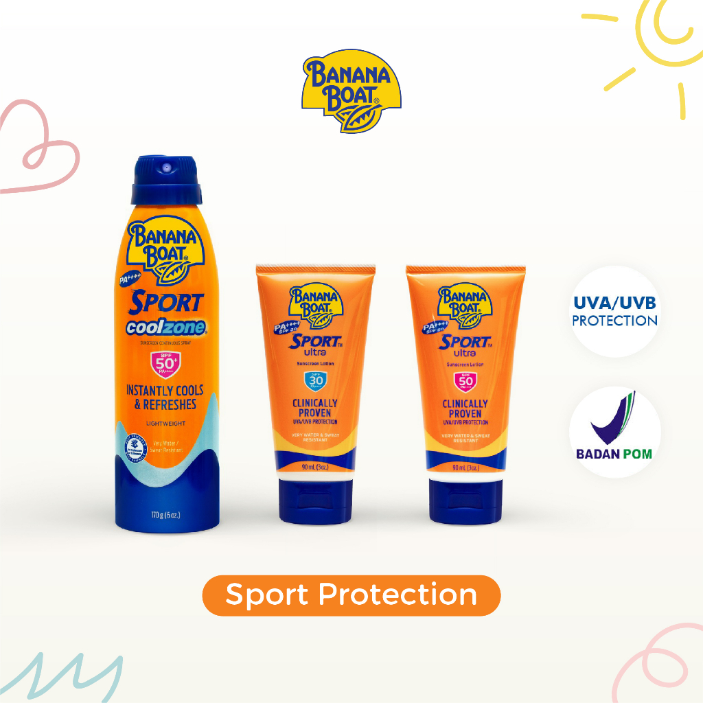 Banana Boat Sport, Sunscreen Protection Lotion & Spray