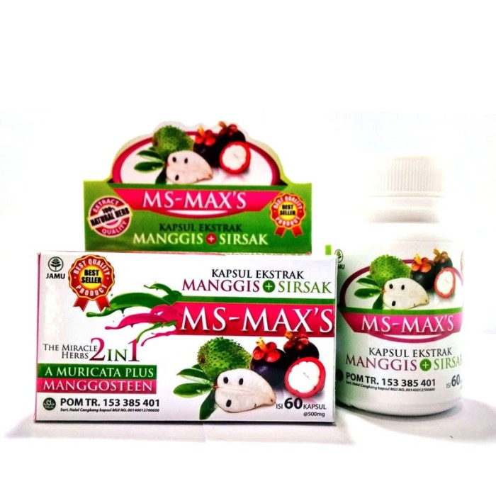 TERLARISS  MS MAXS 2in1 60Kpsl - Kapsul Ekstrak Manggis Plus Sirsak Darusyifa - Ace Maxs Kulit Mangg
