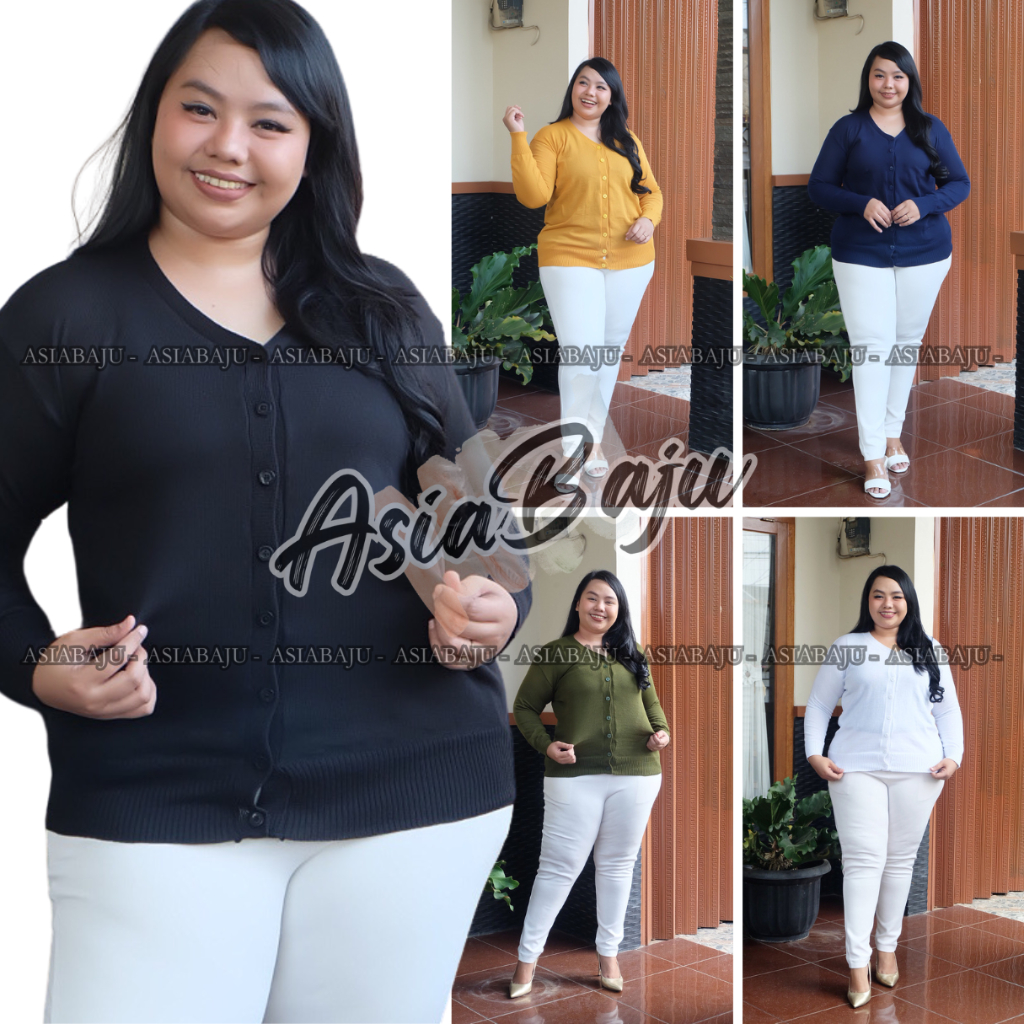 CARDIGAN RAJUT JUMBO WANITA LD 120 130 ASIABAJU