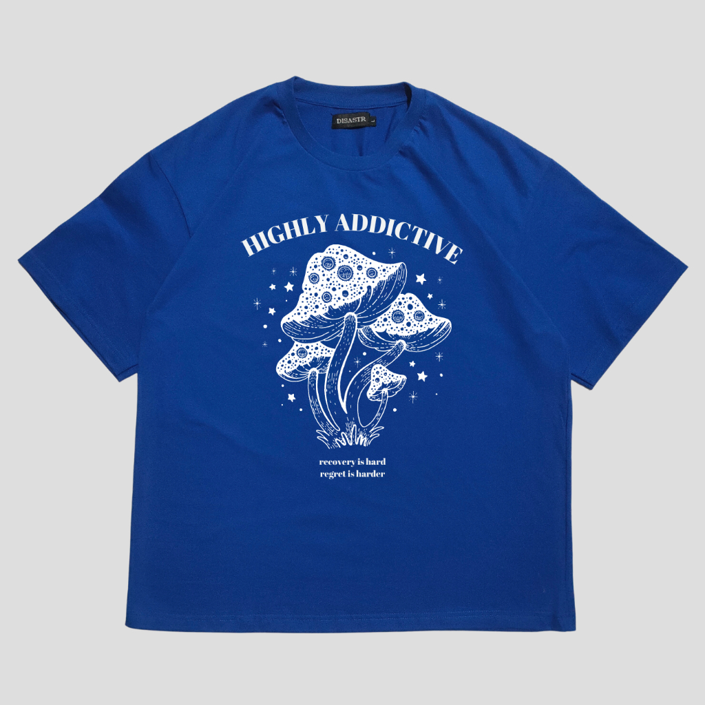 DISASTR Kaos Oversize Blue Tshirt Highly Addictive