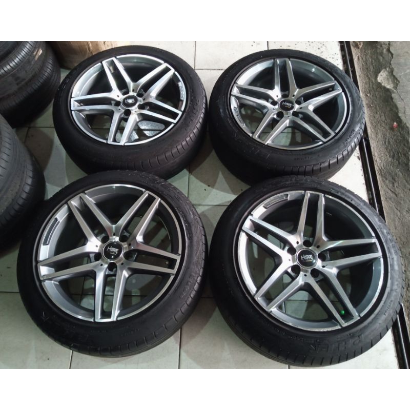 Velg Mobil Bekas Hsr Rostok Ring 18 Pcd 5x112/114 + Ban PHI 235 50 R18 Buat Inova Camry Terios Rush 