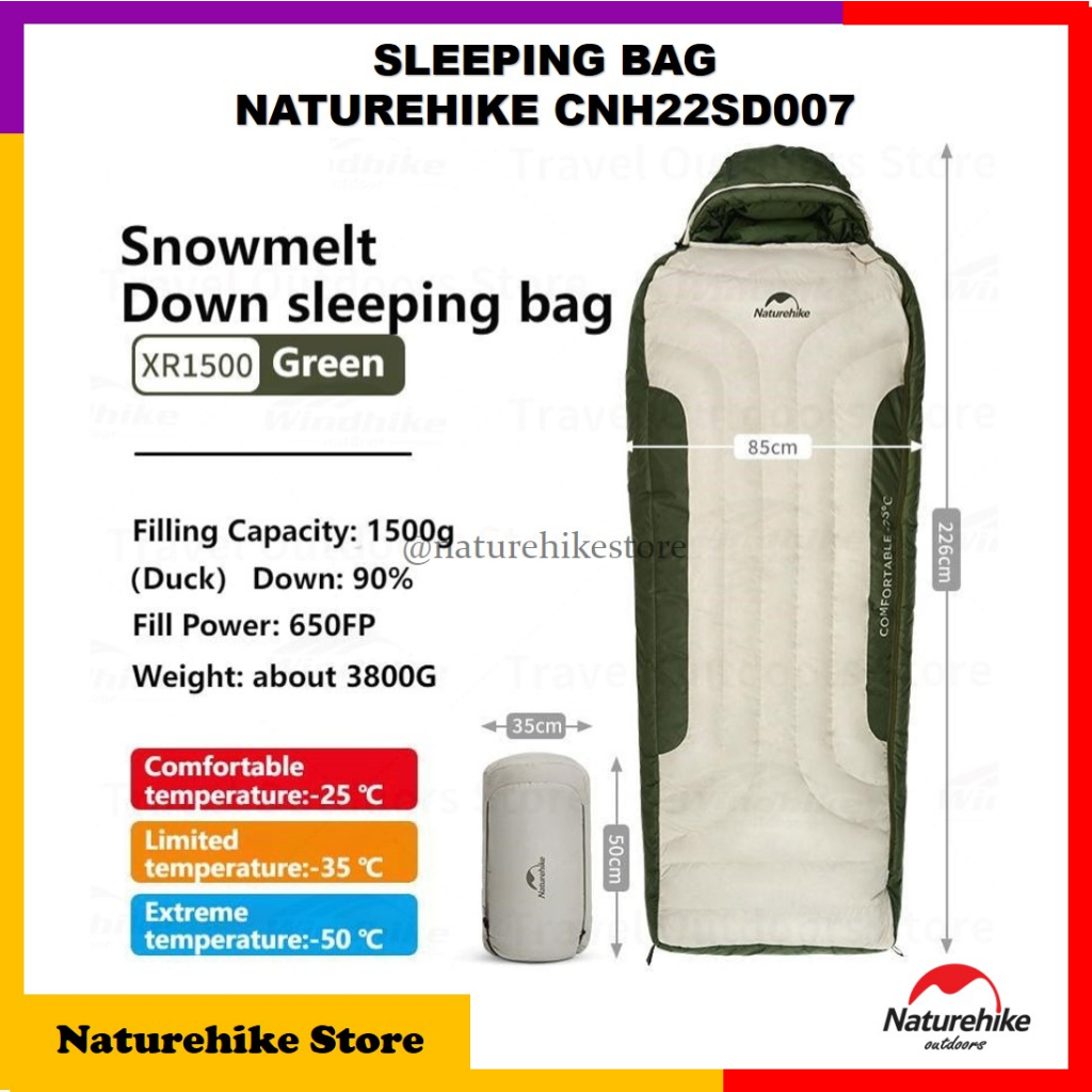 Sleeping Bag Naturehike CNH22SD007 Kantong Tidur Salju Bulu Angsa Duck Down