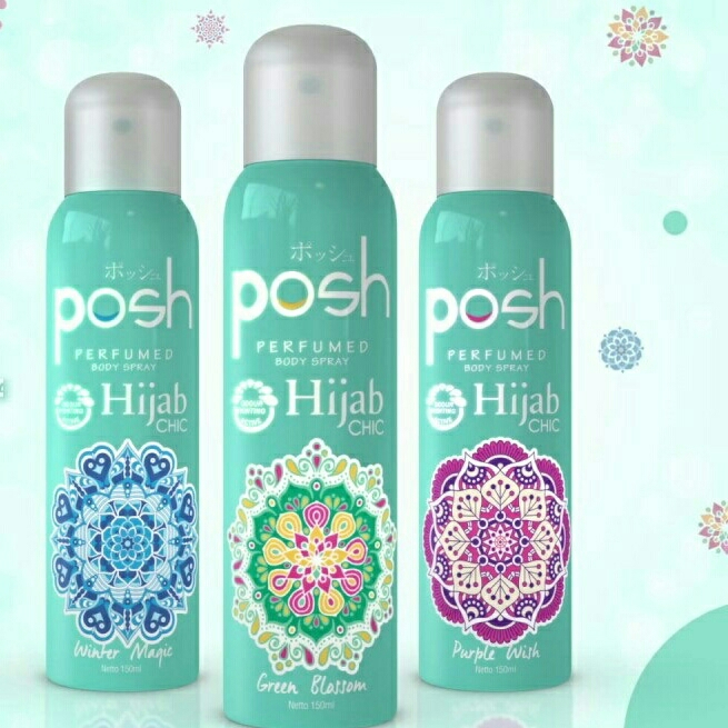 POSH PARFUM BODY SPRAY 150ML/ Posh Women Parfum Parfum Cewek Bodi Spray Parfum Pos Posh Hijab Biru P
