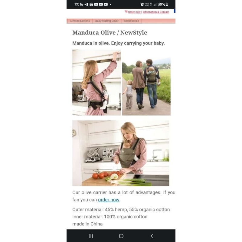 Gendongan SSC Manduca First Olive