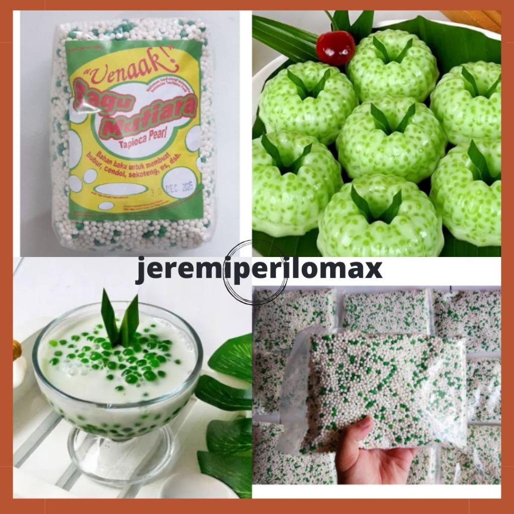 

❤jeremiperilomax❤sagu mutiara hijau 500gr / Topping minuman makanan es dingin / sagu mutiara hijau lokal 500gr