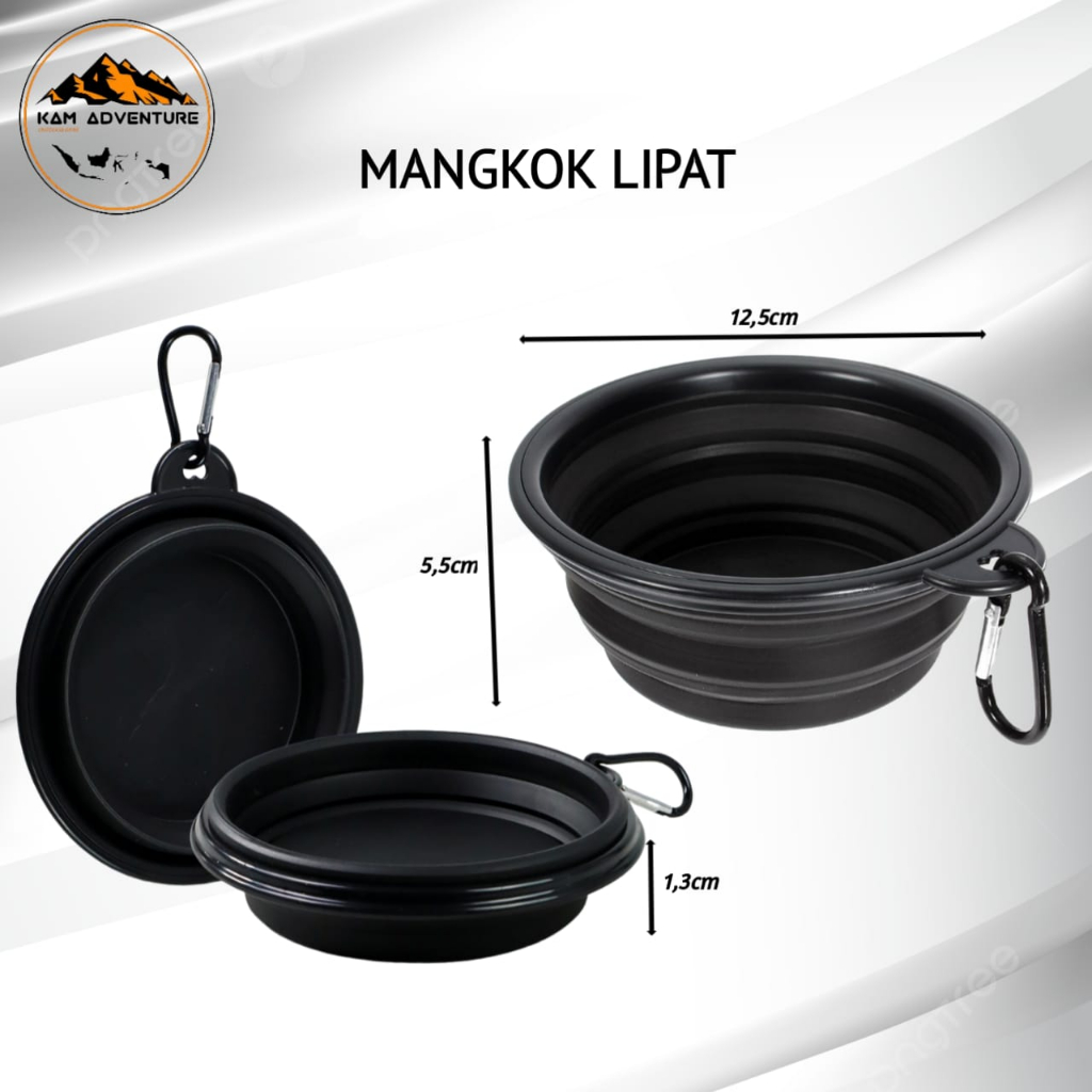 mangkuk lipat silikon tahan panas camping outdoor / Tempat Makan camping / Mangkok lipat / mangkuk l