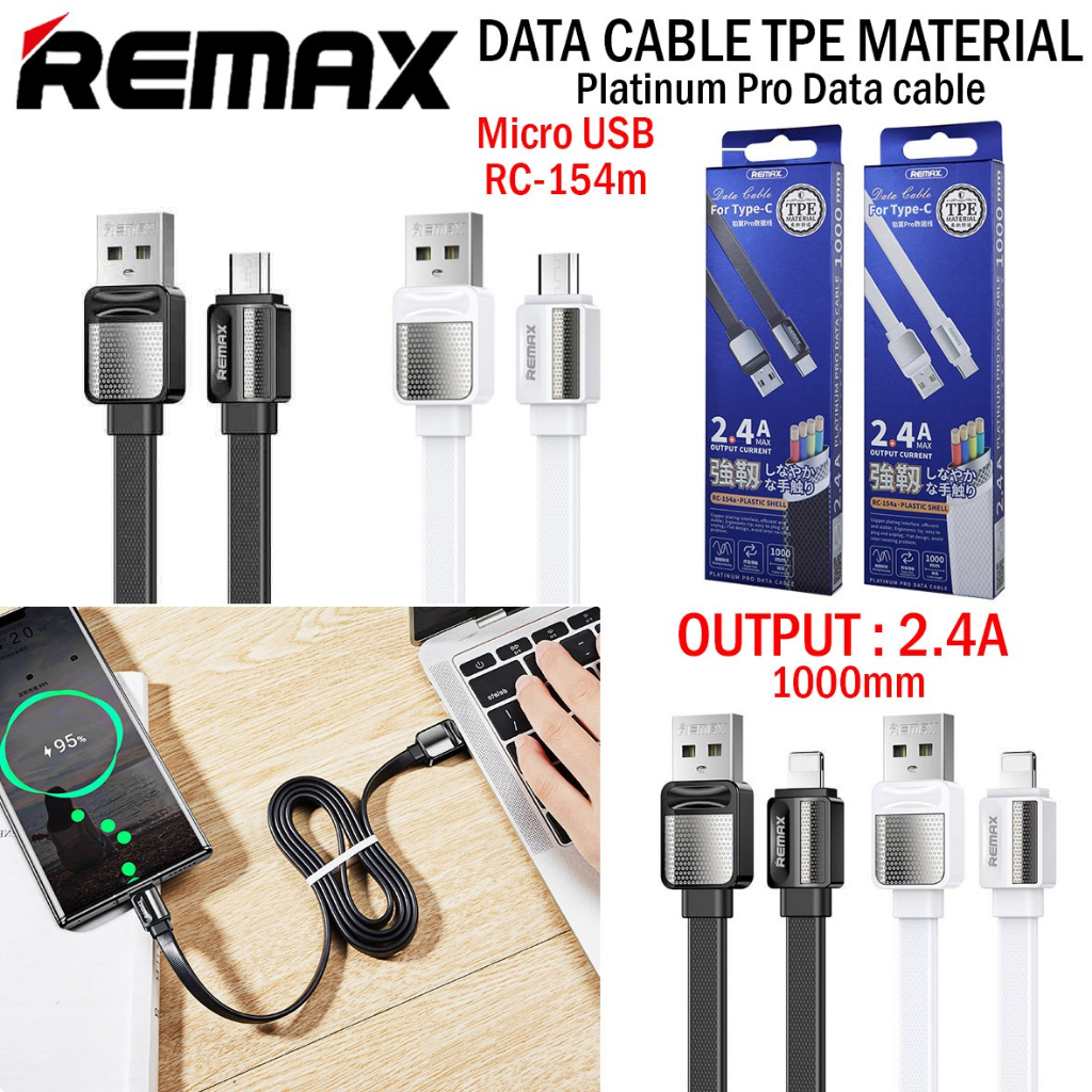 Kabel Data Kabel Charger Charge Remax Micro USB Output 2.4 Ampere RC-154m