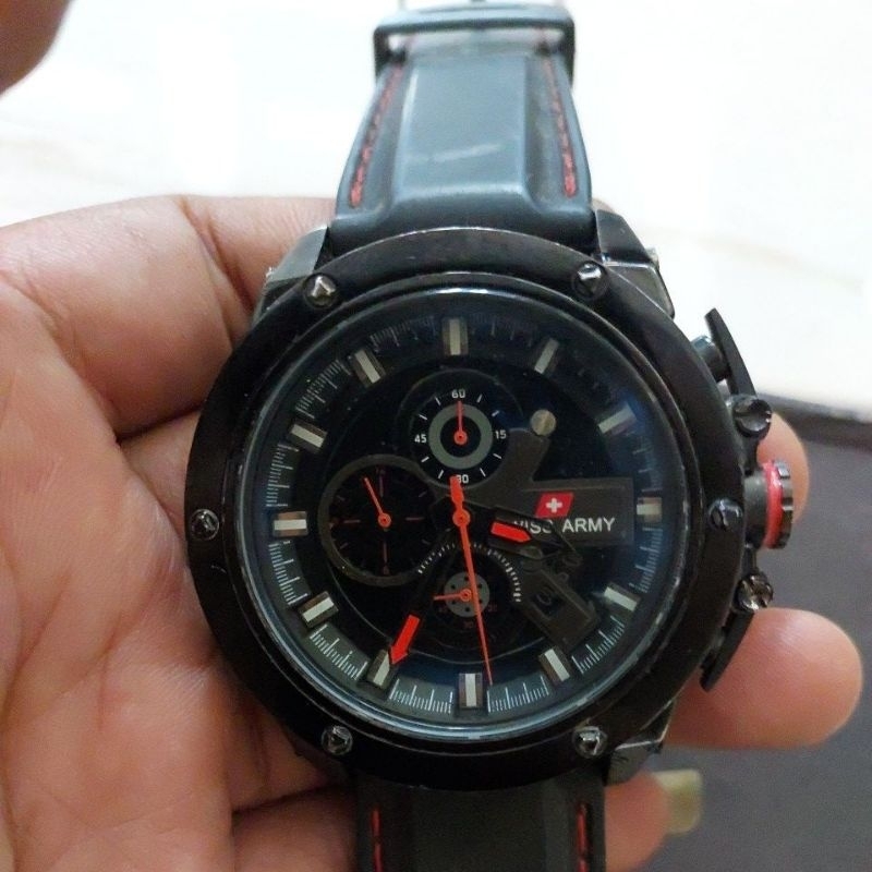 jam tangan original Chronograph Swiss Armyy preloved send bekas
