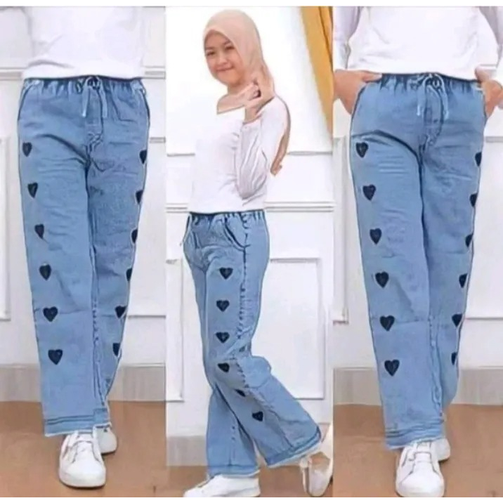Celana Kulot Jeans Anak Tanggung - Remaja 7-12 Tahun Highwaist // Celana Kulot Anak Tanggung Remaja 