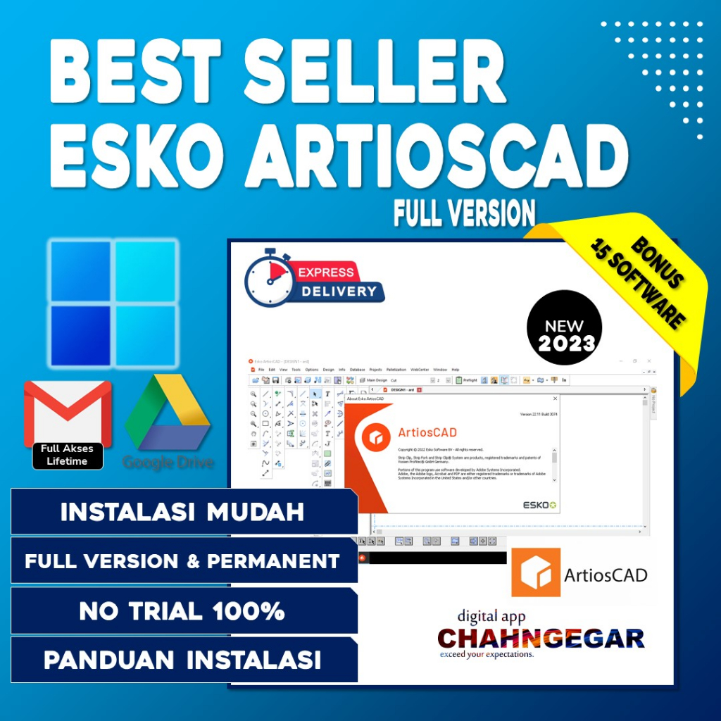 ESKO ArtiosCAD 23.07 Full Version Lifetime Software Design Kemasan prototipe virtual