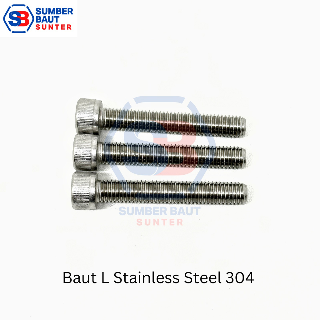 M8x120 Baut L Stainless SS 304 Hex Head Socket Screw 8 x 120