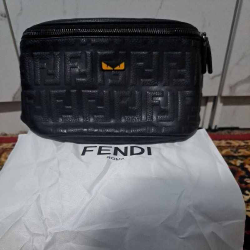 JUAL TAS LEBARAN MURAH [FENDI ORiginal 100%  ✅️] WAIST BAG F - EYES CAT YELLOW #66244-10 Original Ch
