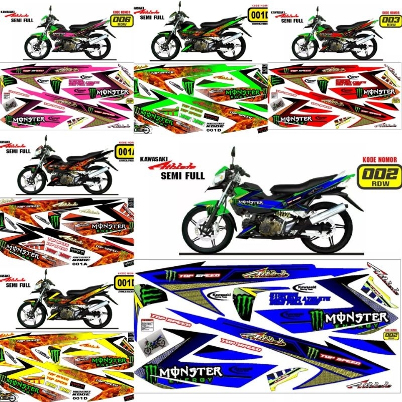 Sticker Athlete variasi / Striping Kawasaki Athlete/accessories motor Athlete