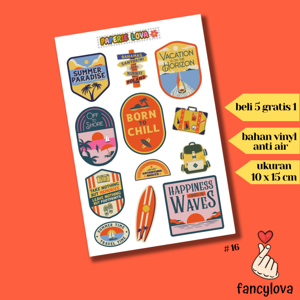 

Stiker Aesthetic Anti Air Vinyl Tumblr Jurnal Scrapbook Sticker Kawaii HP Laptop Travel Vacation Vibes Sticker Pack #16