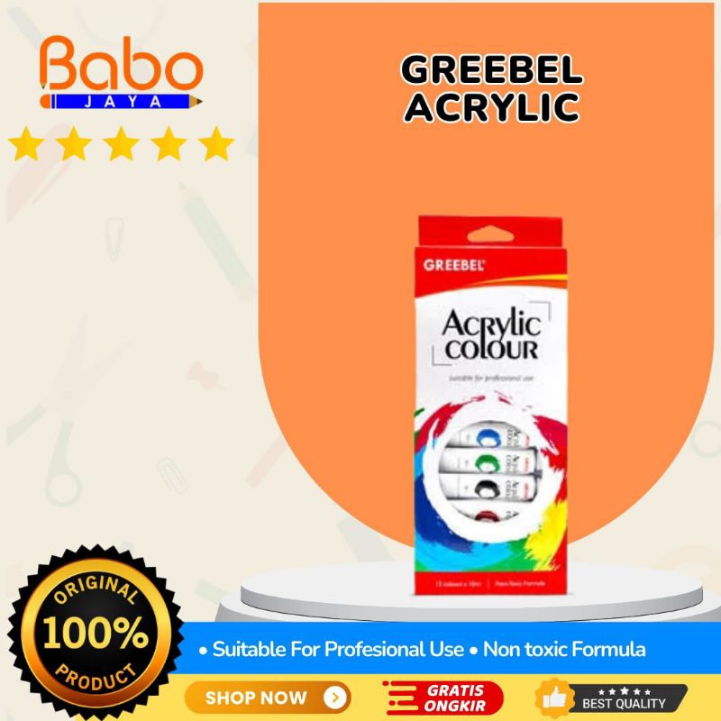 

BABO JAYA Cat Akrilik Acrilyc Greebel Ukuram 10ml , Acrilyc Paint Untuk Anak / Profesional