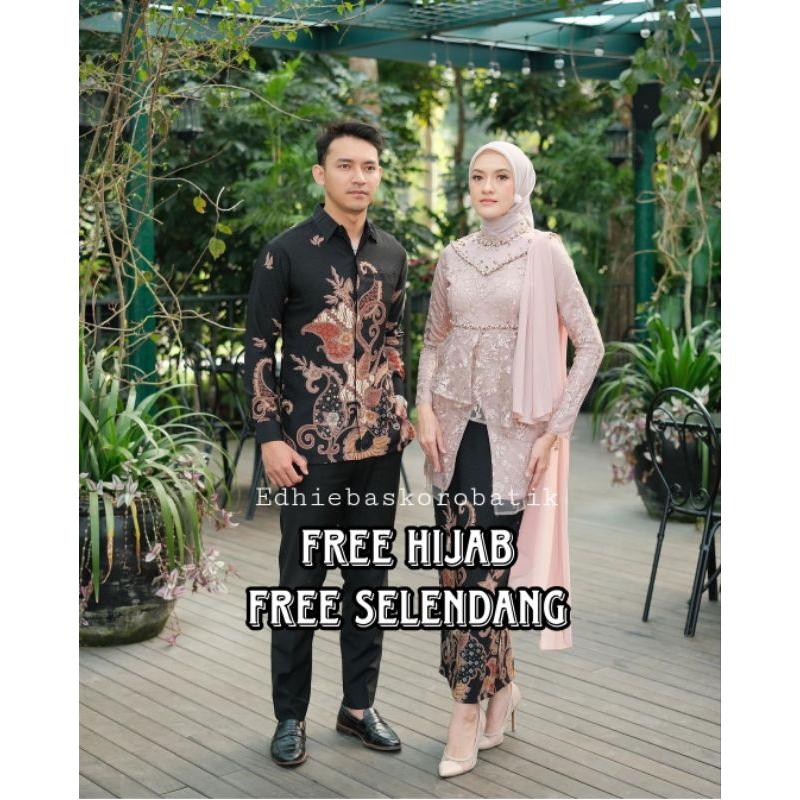 SET COUPLE KALUNA BROWN KEBAYA BATIK COUPLE