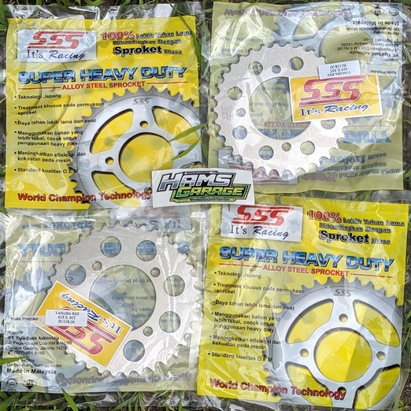 GEAR BELAKANG SSS YAMAHA 415 428 UK 28 29 30 31 32 33 34 35 36 37 GIR GER TRIPLE S RACING RZ R RX KI