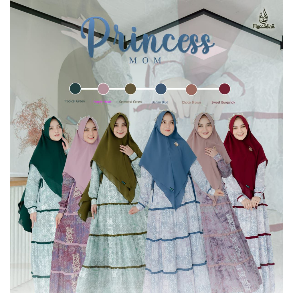 {ORIGINAL BY MECCADINA} DRESS PRINCESS GAMIS SET KHIMAR MODEL TERBARU