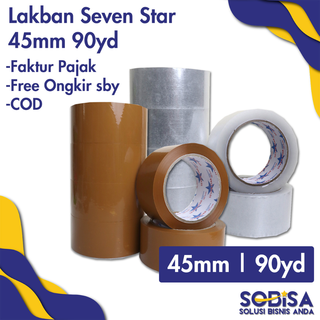 

Lakban Bening Coklat Seven Star 45mm 90yd 2inch