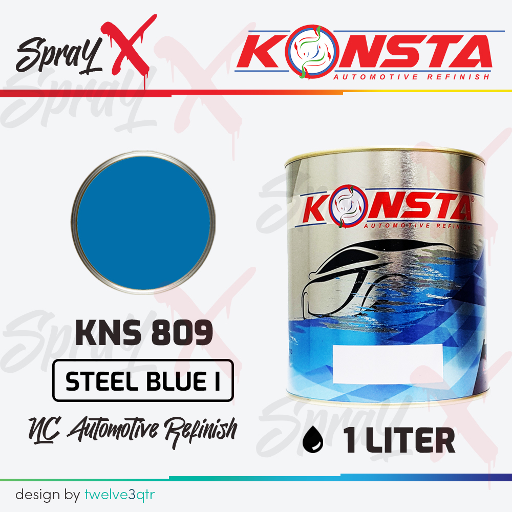 KONSTA NC SOLID STEEL BLUE I 809 / BIRU MUDA #809 1 LITER - CAT DUCO