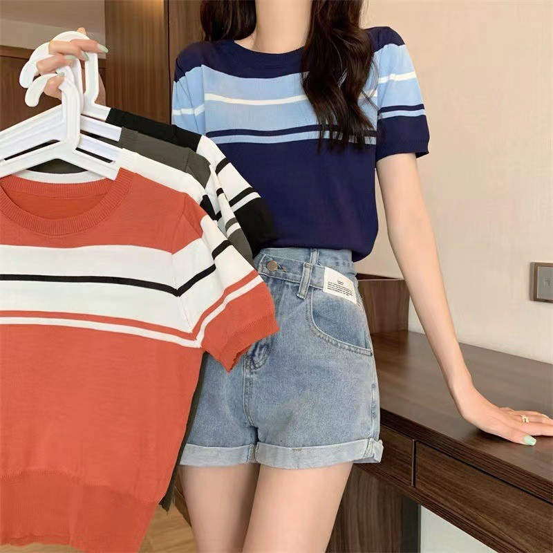 【Premium】Korean Short Sleeve Women T-shirt / Kaos Wanita Lengan Pendek 2836