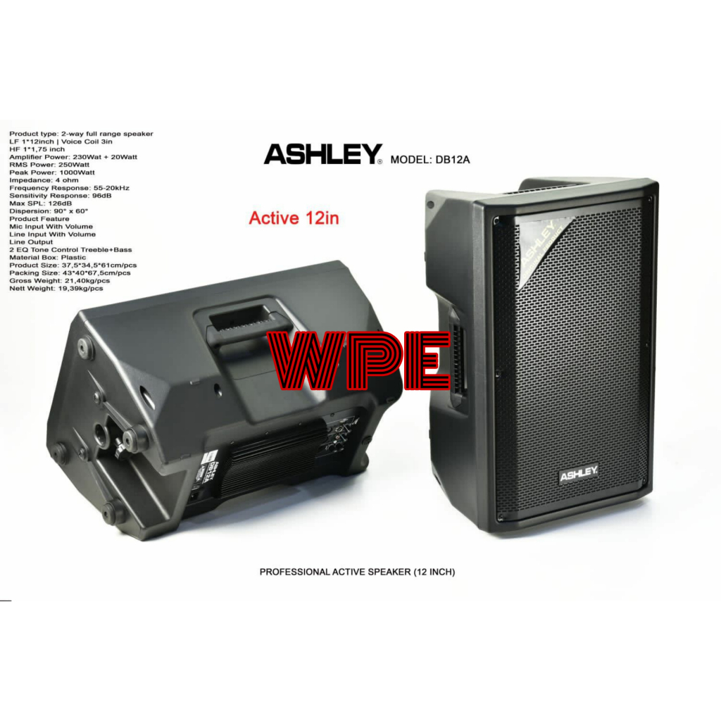 speaker aktif ashley db12a / db 12a original 12inch