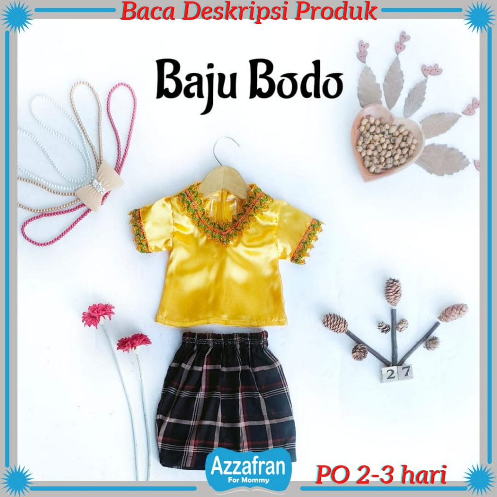 Baju Bodo | Setelan Anak Perempuan | Baju Adat Bugis Daerah Makassar | Azzafran for Mommy